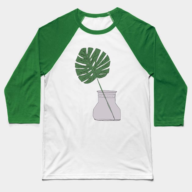 Monstera Leaf Baseball T-Shirt by LauraKatMax